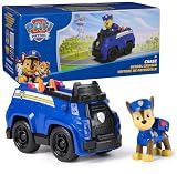 Paw Patrol, Chase’s Patrol Cruiser, Toy Car with Collectible Action Figure