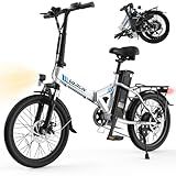 VARUN Electric Bike - Peak 750W Folding Ebike for Adults Up to 40 Miles 20MPH, 48V Removable Lithium-Battery, Stylish 20" Foldable Electric Bicycle Commuter for Women & Men