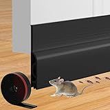 Ormein Door Draft Stopper, Adjustable Weather Stripping Seal for Cold Insulation, Bottom/Under Sweep for Exterior & Interior Doors, Seal Blocker Noise, Black, 39 inches