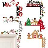 Qunclay 6 Pcs Christmas Door Corner Frame Decoration Christmas Door Topper