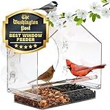 Nature Anywhere Window Bird Feeder - Transparent Acrylic Bird Feeders for Outdoors - Enhanced Suction Grip, Bird Watching for Cats, Easy-to-Clean, Outdoor Birdhouse Feeder