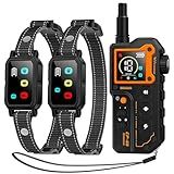 AI Dog Shock Collar 2 Dogs (10-120Lbs) - 3300FT Dog Training Collar with Remote, IPX7 Waterproof Collar with Beep, Vibration, Safe Shock for Large Medium Small Dogs, Keypad Lock and Flashing Light