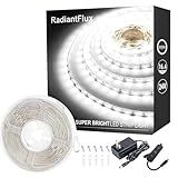White Led Strip Lights for Bedroom Small Dimmable LED Lights Strip 16.4ft Super Bright Flexible LED Tape Lights Rope Light for for Room Home Decor Luces Leds for Living Room Kitchen Vanity Mirror