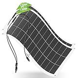 ECO-WORTHY 2pcs 130 Watt (260W) 12BB Flexible Solar Panels,23.5% High-Efficiency Waterproof Monocrystalline Lightweight Solar Panel for RV,Boats,Curved Surfaces,Roofs,Cabin