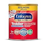 Enfagrow Premium Toddler Nutritional Drink, Made with Real Milk, Brain-Building Omega-3 DHA, Nutrients and Prebiotics for Growth & Immune Support, Non-GMO, Toddler Milk Powder, 32 Oz Can