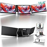 KYY 15.6" Laptop Screen Extender, 1080P FHD IPS Portable Monitor, One Cable USB-C Triple Monitor, Dual Travel Screen for 12"-17'' Laptops, 360° Rotation & Kickstand，X90D (Driver Need)
