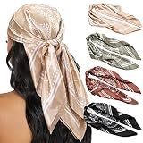 HBselect 4PCS Head Scarf for Women 35” Silk Feel Hair Scarf