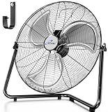 iLIVING 20 Inch Heavy Duty Floor & Wall Mount Fan - 5750 CFM High Velocity, 120-Watt, 3-Speed, Industrial Cooling for Garage, Workshop, Office, Home - UL Listed, Black