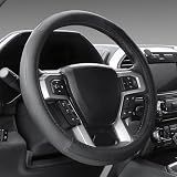 SEG Direct Black Microfiber Leather Auto Car Steering Wheel Cover 15 inch