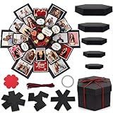 Koogel Explosion Gift Box, Handmade Exploding Photo Album Preassembled Surprise Picture Pop Up Love Box with Creative DIY Scrapbooking Accessories for Anniversary Birthday Wedding