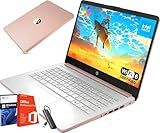 HP 2025 New Student Business Laptop, Intel N150 CPU(Beats N4120), 14 Inch LED, 16 GB RAM, 384 GB Storage(128GB UFS+256GB MSD), Wi-Fi 6, Copilot AI, Office Pro Lifetime, Windows 11 Pro, Pale Rose Gold