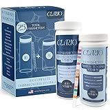 Clario - 25 in 1 Water Tester for Drinking Water - Water Hardness Test Kit for Aquarium, Well, Pool, and Hot Tub - 100 Complete Drinking Water Test Kit - Detects Lead, Chlorine, pH, Hardness and More