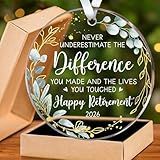 HEXMOZ Retirement Gifts for Men, Women 2026 - Retirement Gift for Woman - Retired Ornament 2026 - Retired Gifts for Teacher, Nurse, Coworker, Boss, Employee - Acrylic Christmas Ornament