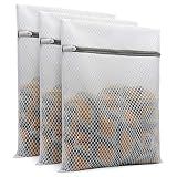Muchfun 3Pcs Durable Honeycomb Mesh Laundry Bags for Delicates 12x16 Inches