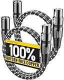 VANDESAIL XLR Cables, 3ft 2 Pack Microphone Cable, XLR Male to Female Balanced Microphone Cord 3 pin, 3 Foot Short mic Cord Oxygen-Free Copper (OFC) Nylon Braided