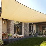 LOVE STORY 12' x 16' Rectangle Sun Shade Sail for Outdoor Patio, Sand