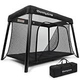 Mommy&Me Travel Crib for Baby and Toddler, Black