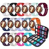 QUANFUN 15 Pack No Gap Bands Compatible with Samsung Galaxy Watch 7 FE 6 5 4 40mm 44m Galaxy Watch 5 Pro 45mm 6 4 Classic 43mm 47mm 46mm 42mm, Silicone Watch Bands&Storage Organizer for Women Men