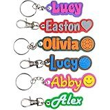 SuperFineDeesigns Custom Keychain – 3D Printed Personalized Keychain with No Icon – Vibrant Two-Color Design with Multiple Fonts & 16 Color Options – Gift for Family and Events