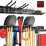 ZICANYCO Garage Tool Organizer Wall Mount 49.5 inches with 10 Adjustable Heavy-Duty Hooks, Garage Organization, Garden Tool Storage Rack, Yard, and Shed, Holds Up to 400 lbs