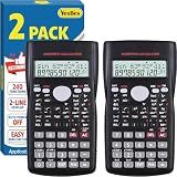 2 Pack Scientific Calculators, 2-Line Large Screen Display 240 Functions Scientific Calculators for Students, Math Algebra Fraction Calculator for High School College School