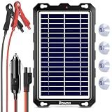 POWOXI 7.5W 12V Solar Battery Charger Trickle Maintainer Kit for Car