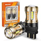 SEALIGHT 3157 Switchback LED, 2025 Latest 3157 LED Bulb Dual Color Amber Yellow/White 3156 3457 4157 T25 Lamps with HD Len & Extra Resistor for Turn Signal/DRL/Parking Lights, 34-SMD Chipset, 2PCs