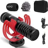 Movo VXR10-PRO Professional Video Microphone for Camera with Rycote Lyre Shock Mount - Shotgun Mic Compatible with DSLR Cameras and iPhone, Android Smartphones