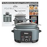 Ninja® 14-in-1 PossibleCooker™ PRO | 8.5qt, Sous Vide, Proof, Bake, & Steam Multicooker | Slow Cooker, Dutch Oven | Glass Lid & Integrated Spoon | Nonstick, Oven Safe Pot 500°F | Sea Salt Gray |MC1001
