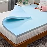 LINENSPA Memory Foam Mattress Topper - 2 Inch Gel Infused Memory Foam - Plush Feel - Cooling and Pressure Relieving - CertiPUR Certified - Dorm Room Essentials - Queen Size