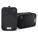 Dual Waterproof Outdoor -Speaker System - 6.5 Inch Pair of Weatherproof Wall / Ceiling Mounted -Speakers Heavy Duty Universal Mount - Use in the Pool, Patio, Indoor - Pyle PDWR50B (Black)