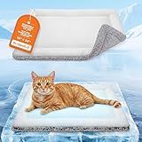 Dog Cooling Mat, Self Warming Cat Bed, Reversible Warm & Cooling Cat Bed, Winter Warm Cat Pad & Summer Cooling Cat Mat for Kittens & Small Dogs, Perfect for Crates, Beds & Sofas, Gray, 18" x 24"