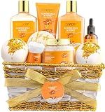 Gifts for Women Gift Basket for Women - 10 Pc Almond Milk & Honey Beauty & Personal Care Set - Home Bath Pampering Package for Relaxing - Spa Self Care Kit - Birthday, Mom, Anniversary Gift
