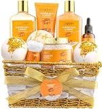 Gifts for Women Gift Basket for Women - 10 Pc Almond Milk & Honey Beauty & Personal Care Set - Home Bath Pampering Package for Relaxing - Spa Self Care Kit - Birthday, Mom, Anniversary Gift