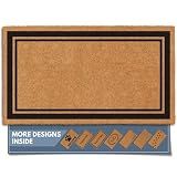 Barnyard Designs Natural Coco Coir Non-Slip Doormat (17x30, Border)