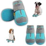 Zeus Urban Dog Boots – Breathable Paw Protectors, Anti-Slip Sole (4 Pack, Size 1, Blue), for Small Dogs | Hiking, Hot Pavement & Winter Snow | Adjustable Straps with Reflective Safety Design