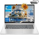HP 17 inch Touchscreen Laptop Computer for Business & Home Student, Intel Processor 8-Core, 32GB DDR4 RAM, 1TB PCIe SSD, WiFi 6, Bluetooth 5.4, Numeric Keypad, Silver, Windows 11 Home, Type C HUB