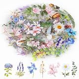 160Pcs Natural Flower Stickers for Scrapbooking,Self-Adhesive Transparent Flower Stickers Scrapbook Supplies Journaling Supplies for Adult Card Making Letters DIY Water Bottle Cards Decoration