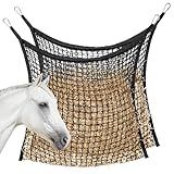 MKO SHUN 2 PCS Slow Feed Hay Net for Horses, Large Capacity Hay Bags for Horses Goats Sheep Donkey Trailer Full Day Feeding, Easy to Fill and Hang, Black, 35 x 31 Inch