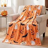 LOSIVISHE Halloween Flannel Throw Blanket, W50 x L70in