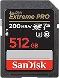 SanDisk 512GB Extreme PRO SDXC UHS-I Memory Card - C10, U3, V30, 4K UHD, SD Card - SDSDXXD-512G-GN4IN, Dark gray/Black