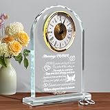 QAZMJUE Wedding Gifts for Couples 2025 - Elegant Crystal Clock with Inspiring Quote, Marriage Prayer Keepsake for Anniversary - Unique Gifts for Bride and Groom, Newlywed Mr and Mrs