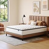 Vesgantti Queen Mattresses 12 Inch Hybrid Pillow Top Queen Size Mattress in a Box, Memory Foam and Pocket Coil Innerspring Mattresses, Cooling & Silent Sleep, Pressure Relief, Medium Feel