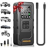 MODARI Tire Inflator Portable Air Compressor - 4X Faster 160 PSI Portable Air Pump for Cars - Cordless Tire Inflators with Gauge - Portable Tire Inflator for Car, Pickup, Bike and More