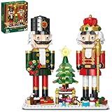 FunBuild Christmas Nutcracker Building Set with Light - 2 Soldiers, Light-Up Christmas Tree, Wreath, Snowman, Sleigh & Train - Compatible with Lego, Xmas Gifts for Kids Adults (797PCS)