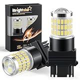 iBrightstar 3157 LED Bulb White, 4157 3156 LED Reverse Light Bulbs Super Bright for Tail Brake Lights Backup Lights Turn Signal Lights, 2 Pack