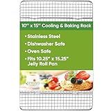 Spring Chef 10 x 15 Inch Stainless Steel Cooling Rack for Cooking & Baking - Heavy Duty Cookie Cooling Rack for Kitchen - Oven Safe - Fits Jelly Roll Pan - Dishwasher Safe