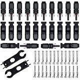 Feotech 24 PCS Solar Connectors Male & Female Panel Cable Connectors with 2Pcs Spanners IP67 Waterproof (12 Pairs)