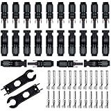 Feotech 24 PCS Solar Connectors Male & Female Panel Cable Connectors with 2Pcs Spanners IP67 Waterproof (12 Pairs)