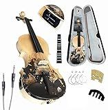 Aliyes Electric/Acoustic Violin Set for Beginners Special Designed Gift for Beginner with Hard Case,Bow,Extra Strings (4/4/Full-size)